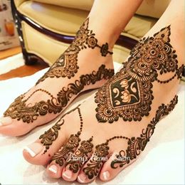 Elegant Lotus Motif Leg Henna Pattern